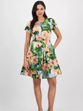 NWT Tahari Floral Fit-and Flare dress